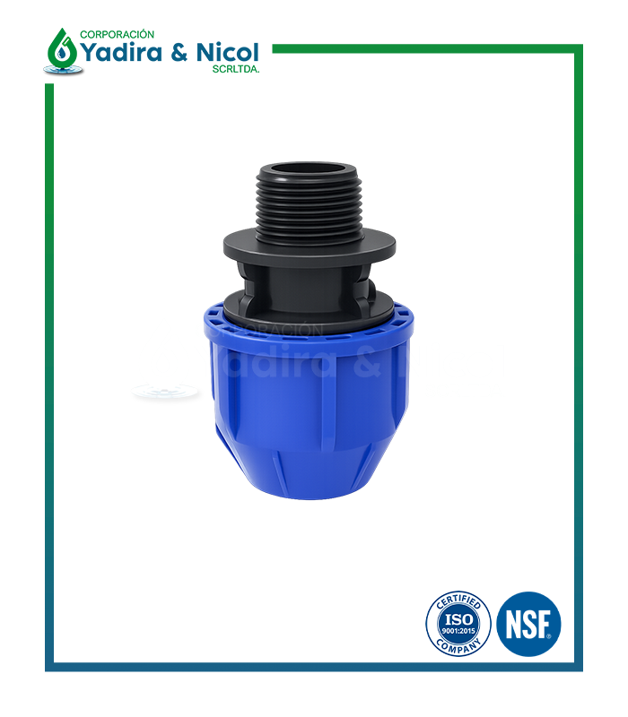 ADAPTADOR CON ROSCA MACHO HDPE MANGUERA LESSO