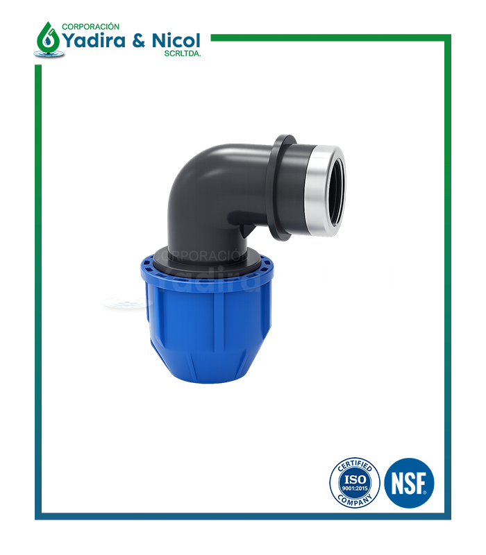 CODO 90° CON HEMBRA MACHO HDPE MANGUERA LESSO