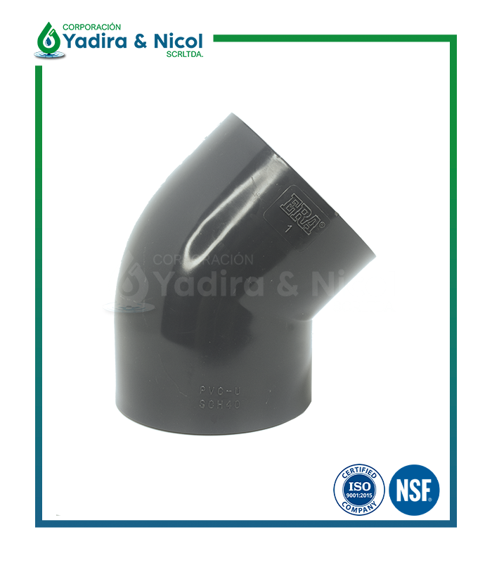 CODO DE 45° A PRESIÓN PVC SCH-40 ERA