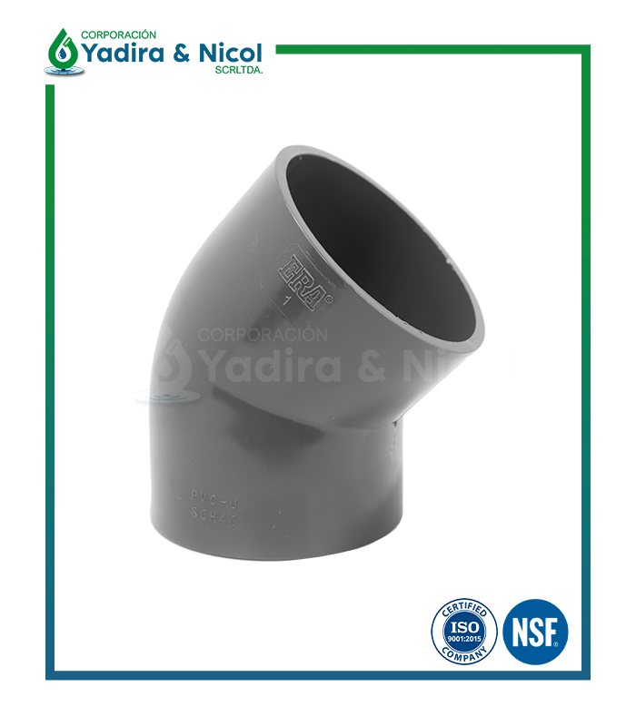 CODO DE 45° A PRESIÓN PVC SCH-40 ERA