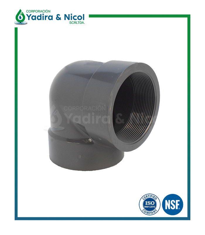 CODO DE 90° CON ROSCA PVC SCH-80 LESSO
