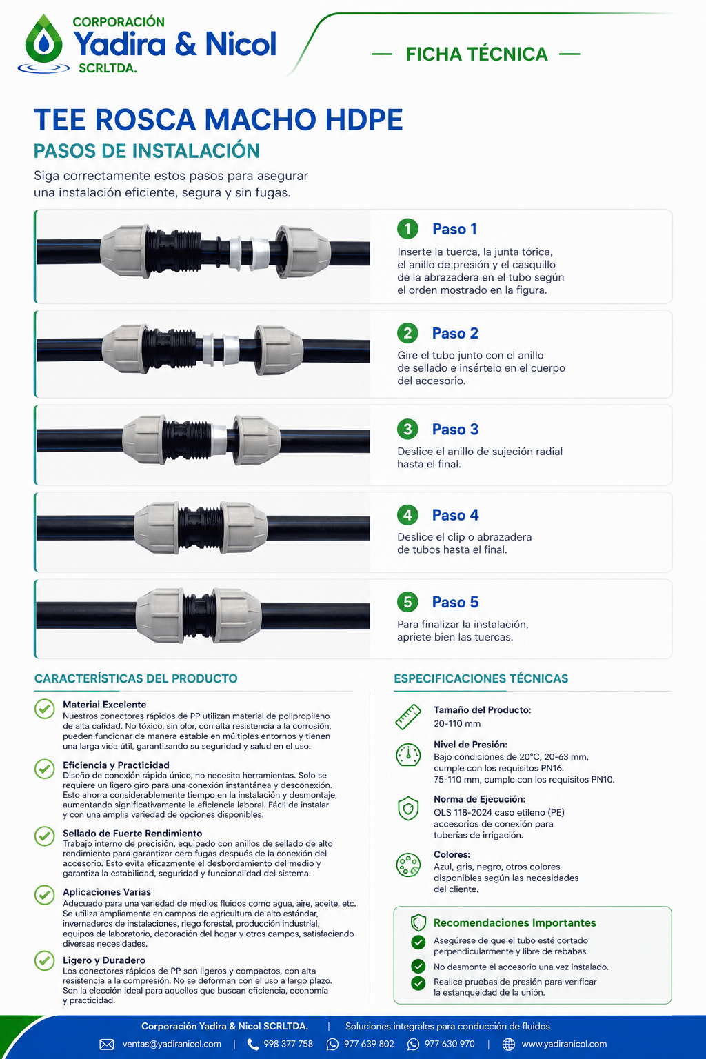 ADAPTADOR CON ROSCA MACHO HDPE MANGUERA LESSO