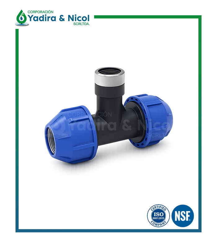 TEE CON ROSCA HEMBRA HDPE MANGUERA LESSO