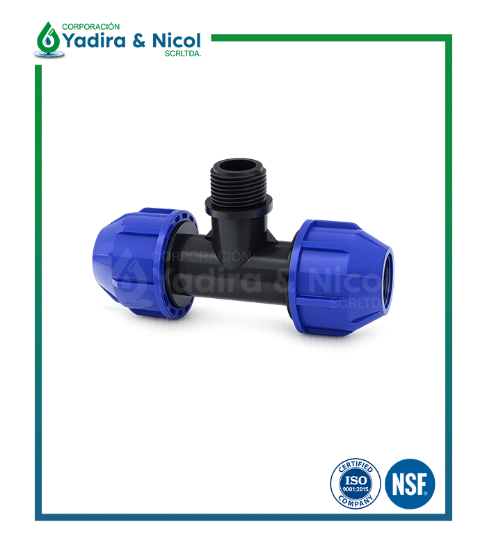 TEE CON ROSCA MACHO HDPE MANGUERA LESSO