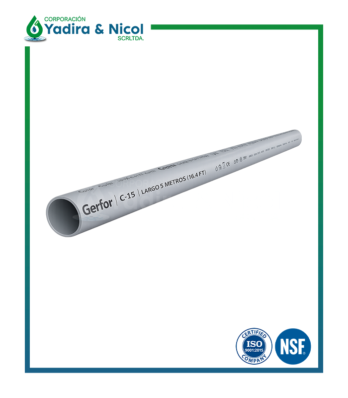 TUBO A PRESIÓN CLASE-15 PVC GERFOR