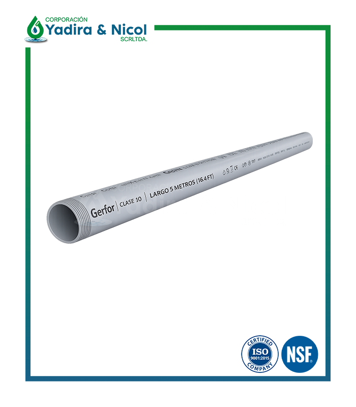 TUBO CON ROSCA CLASE-10 PVC GERFOR