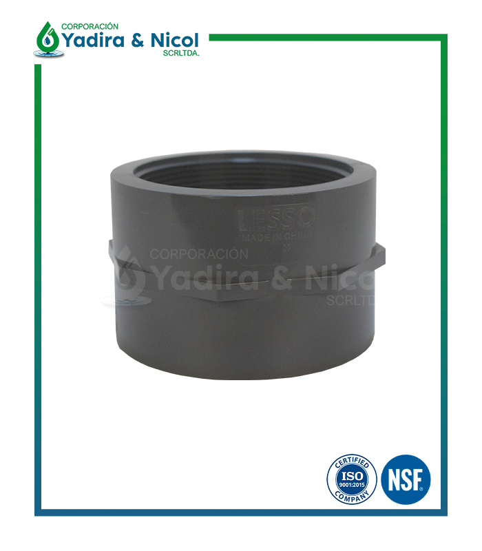 UNIÓN SIMPLE CON ROSCA PVC SCH-80 LESSO
