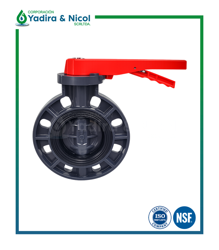 VALVULA MARIPOSA TIPO PALANCA PVC ERA